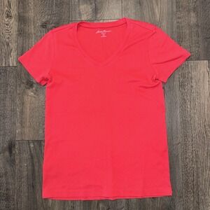 Eddie Bauer Women's M Short Sleeve Basic Tee Shirt Red Workout Casual Athleisure